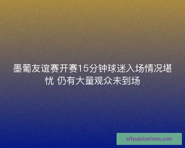 墨葡友谊赛开赛15分钟球迷入场情况堪忧 仍有大量观众未到场 墨葡友谊赛开赛15分钟球迷入场情况堪忧 仍有大量观众未到场
